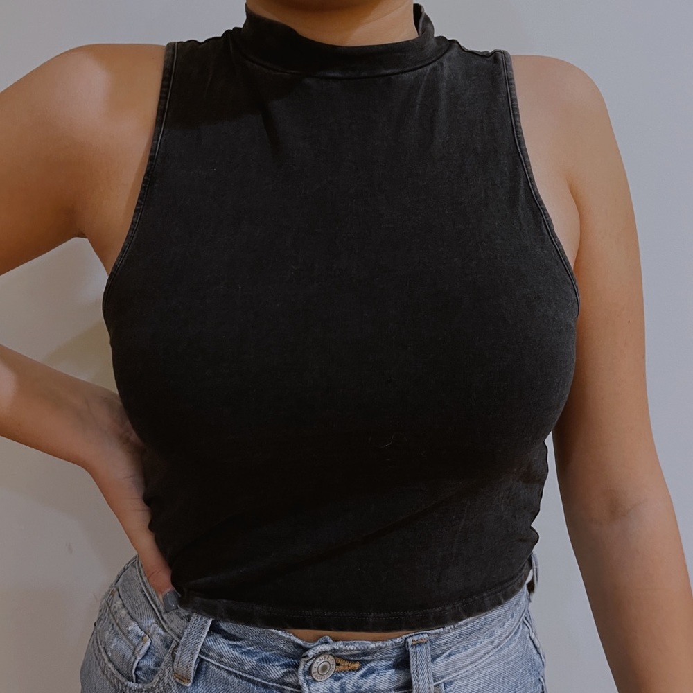 high neck mock neck top